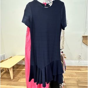 Shoshanna Navy Drop Waist Dress - Size 10